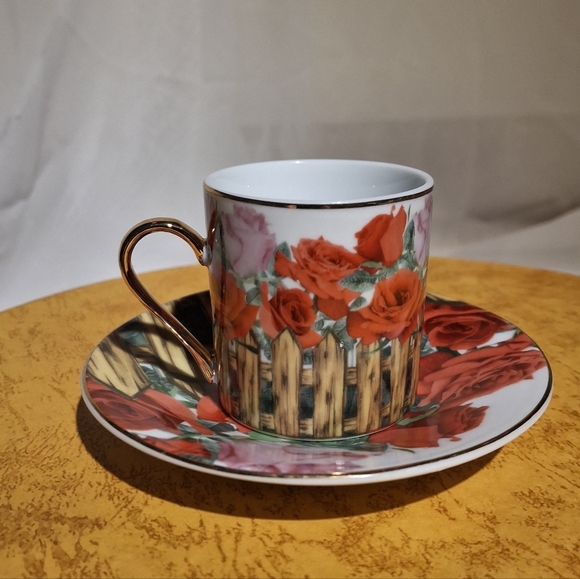 Antique GNA Fine Porcelain Espresso Set With Gold Trim In Original Box - Picture 7 of 10